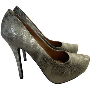 5/48 Killa Metallic Platform Heels Leather Shoes Size 38/8